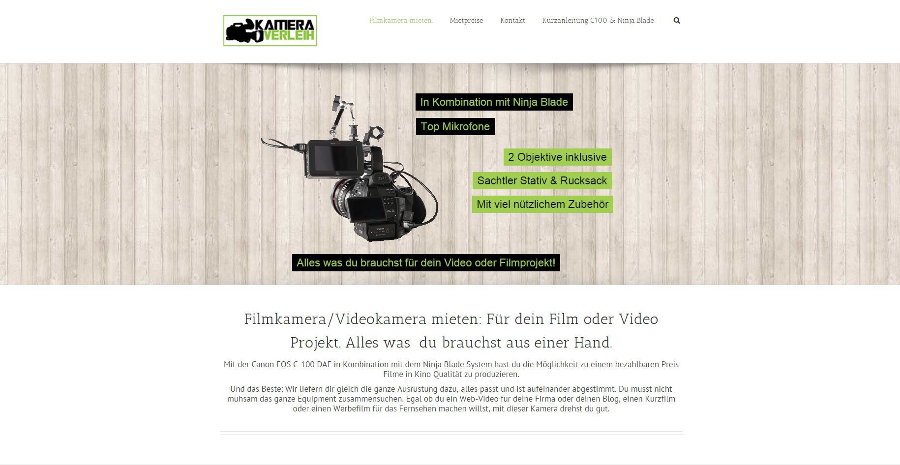 Kamera-Verleih: Filmequipment Kamera-Verleih: Filmequipment