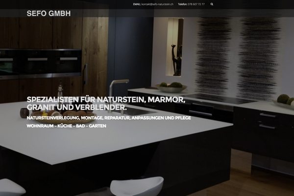 Webdesign und Online Marketing Agentur für SEFO GmbH Natursteine Luzern